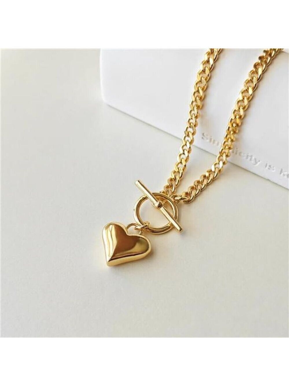Heart Necklace for Women Gold Plated Trendy Heart Choker Lover